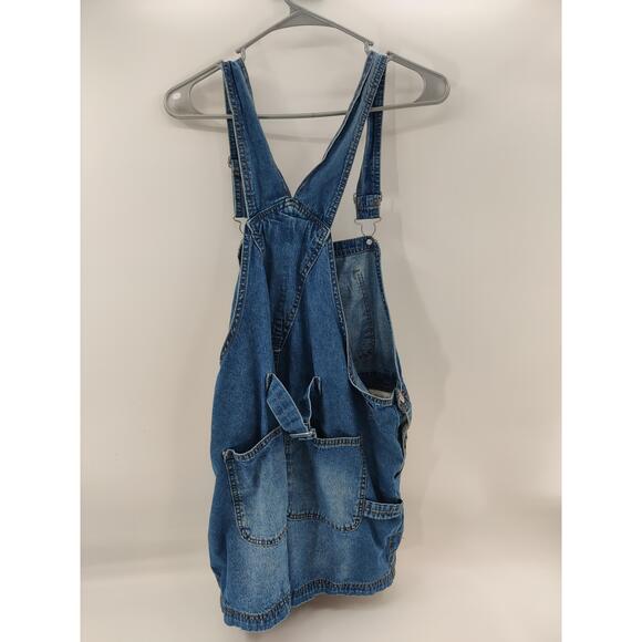 NO BOUNDARIES Juniors Overalls Size XL Blue Denim Adjustable Straps Bib‎ Summer - Picture 3 of 8